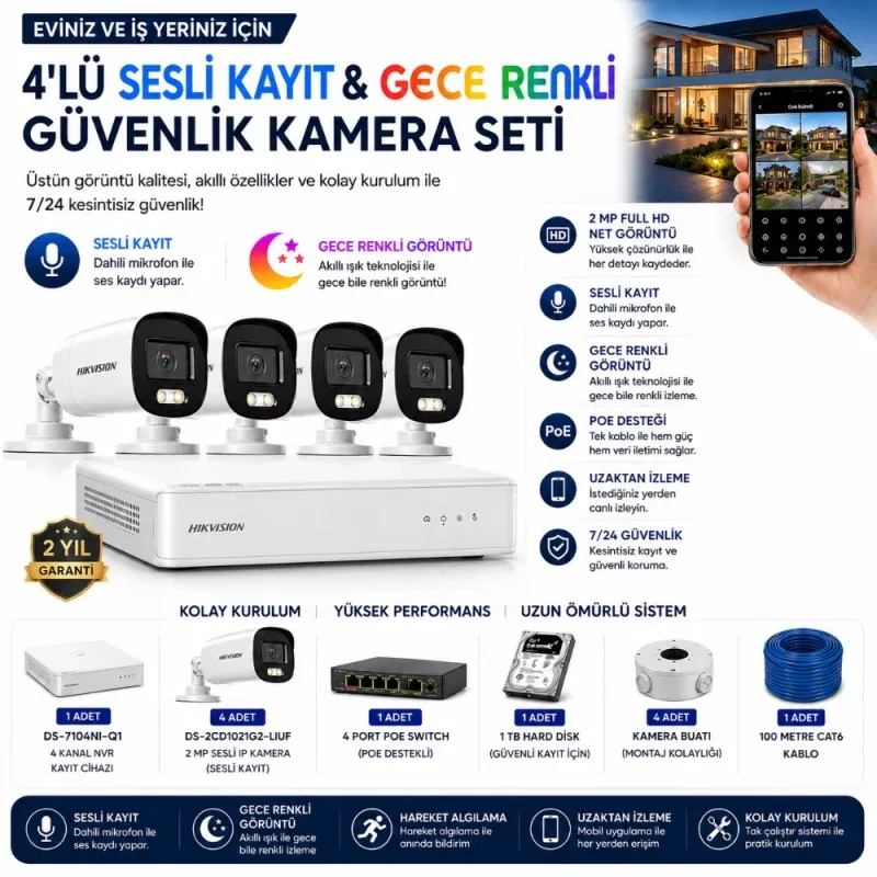 4'lü IP Kamera Seti