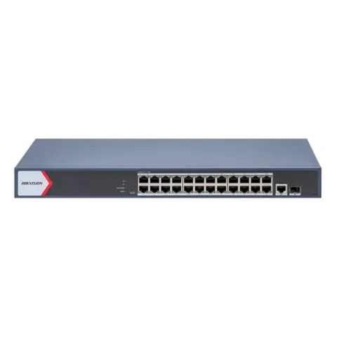DS-3E1526P-EI/M 24 Port gigabit + 1XRJ45/SFP uplink 225W PoE yönetilebilir rackmount switch