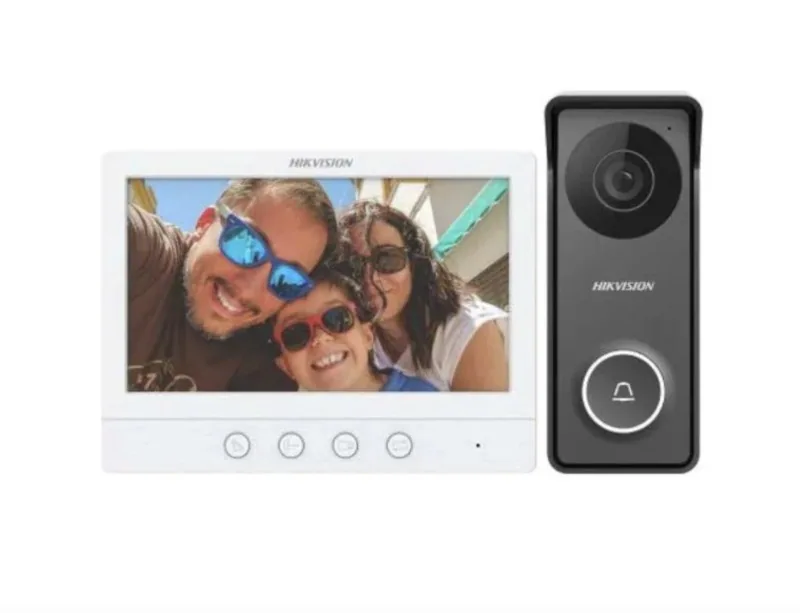 DS-KIS213 4 Kablolu HD 7" LCD Ekran Dahili Mikrofon ve Hoparlör Interkom Kiti