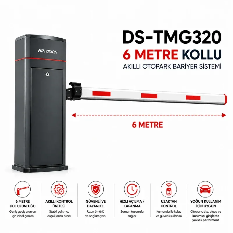 DS-TMG320 6 Metre Kollu Akıllı Otopark Bariyer Sistemi